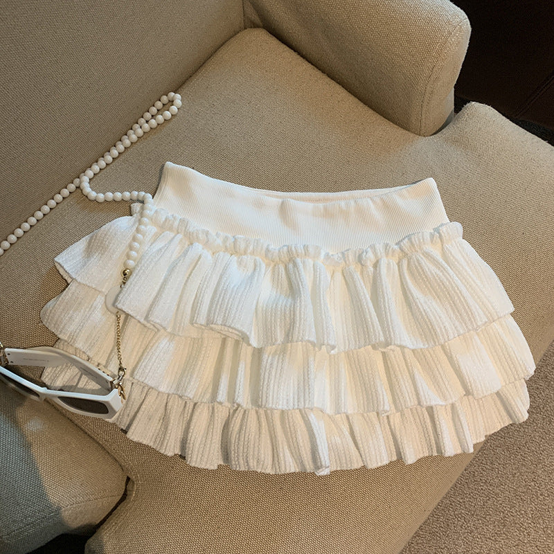 Sweet Wind Multi-Level Spoon Cake Half Dress Girl Spring Summer A Short Skirt