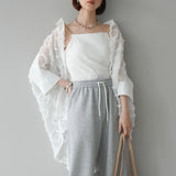 Multiplication Heavy Industry Embroidery Loose Sunscreen Lace T-Shirt Fashionable Air Conditioning Shirt