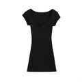 Spice Girls New Solid Color 2025 Summer Babes Heart Collar Thin Ass Hip Dress Skirt