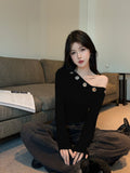 Spice Girls Rivets With Long-Sleeved T-Shirts 2026 Spring And Autumn New Folds To The Bottom Shirt Wear