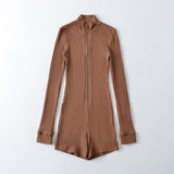 Spring And Autumn Fashion Zipper Half-High Collar Long Sleeve Straight-Up T-Shirt Thread Bottom Top