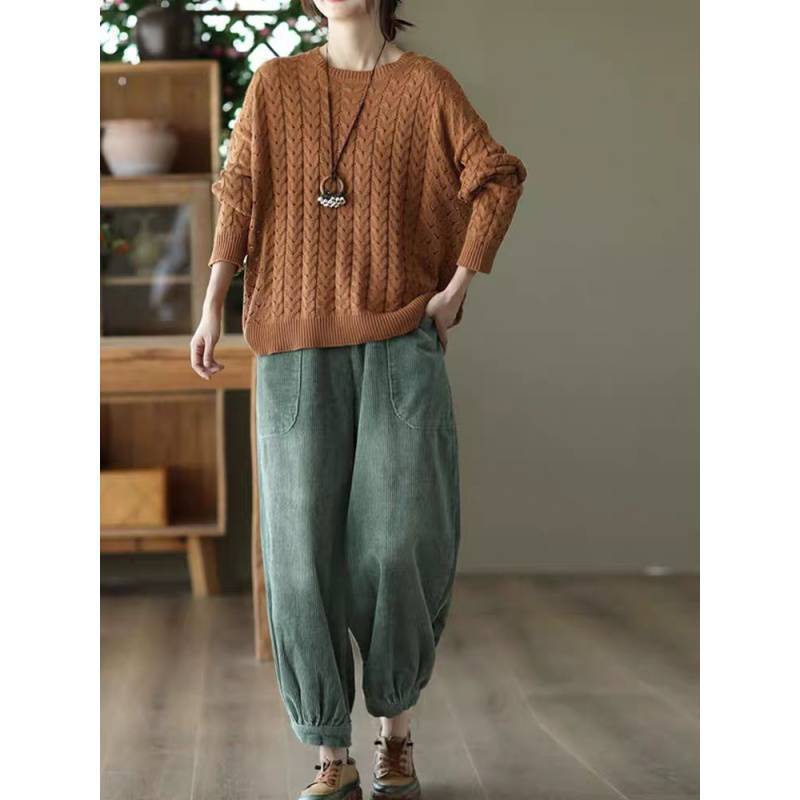 Autumn And Winter Wicked Women's Pants Retro Art Loose Thin Harlan Trousers Fat Leg Lanterns