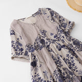 2026 New Spring And Summer Women's High-End Maid Dress Print Loose Retro Skirt