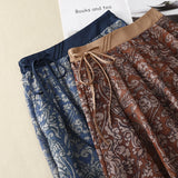 Real Shooting 2026 Summer New Art Retro Broken Flowers Tight Waist Half-Dress Skirt Long Skirt Girl #6611