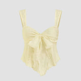 French Sweet Hottie Sexy Lace Sling Vest Women Summer New Design Bow Repair Slim Top