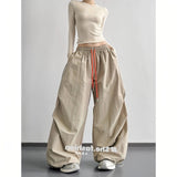 Vintage Red Sweatpants Women 2026 New Year Pop College Wind Jazz Dance Loose Scimits-On Shorts