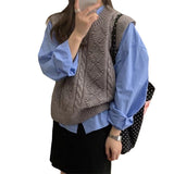 KANING Milk Gentle Round-Neck Sweater Vest 2026 Korean Version Of Loose Soft Knitted Vest Woman