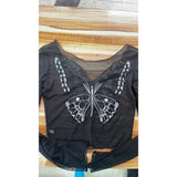 Fashiony Sexy Hottie Wind Collar Long-Sleeved T-Shirt Girl Winter New Slimming Inside A Short Top