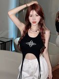Sexy Babes Sling Vest Women's Summer Dress New Short-Term Repair Umbilly Inside U-Neck High-Rise Top