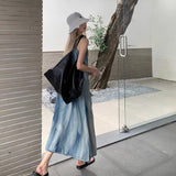 High-Grade Small Design Tie Dye Temperament Sling Dress Women's Summer Loose Lazy Wind Seaside Holiday Long Skirt