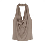 Fashion Korean Version Of Pure-Hearted Sexy Hanging Neck Sleeveless Vest Women Summer New Design Repair Slimming Clothes