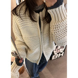 KANING Vintage Heavy-Knit Sweater Coat Women 2026 Autumn And Winter Loose Thick Zipper Knitted Open Shirt