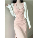 Large-Size Fat MM French Pure Desire Hanging Neck Dress Women Summer New Temperament Masked Lean Hottie Sling Skirt