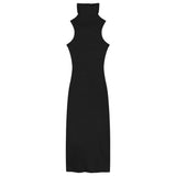 Light-Cooked High-End Feel Pure Windy High-Neck Dress Woman 2025 Summer Hottie Sexy Bag Ass Long Skirt