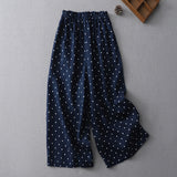 New Wave Dots Tight Waist Top Body Thin Set Casual Broad Legs Women Straight Trousers