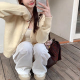 KANING Gentle Wind Candy Color Knitted Cardigan Women 2026 Autumn New Soft Slim Blouse Outside