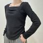 Casual Simple Style De Velvet Plus Velvet Bottom Shirt Women's Autumn And Winter Fashionable Atmosphere Slimming Inside A Solid Color T-Shirt