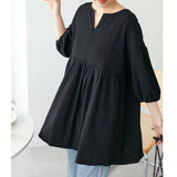 Han Single Lotte Southeast Asia Large-Size Blouse Lace Jersey Bottom Sleeve Loose Type