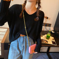 2026 Knitted Women's Thin Bottom Shirt With Loose Gas Sweater Long-Sleeved Top New Design Sense