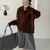 KANING Vintage Lazy Flower Line High-Necked Knits 2026 Fall/Winter New Loose Soft-Shose Sweater Coat