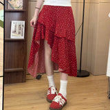 French Design Sense Irregularly Broken Flower Skirt Women In The Spring And Summer Long Tight Waist Thin A-Sword Dress Girl