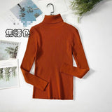 Spring And Autumn Blouse New Korean Version Of The Slime With High-Necked Long-Sleeved Bottom Shirt Thin Sweater Knitted Sweater Tide