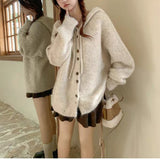 KANING Hooded Knitted Cardigan Women's New Languile Wind Solid-Colored Sweater Jacket In Autumn 2026
