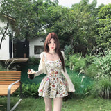 Sweet Design French Sling Dress Women's Summer Floral Dress Sweet A Skirt