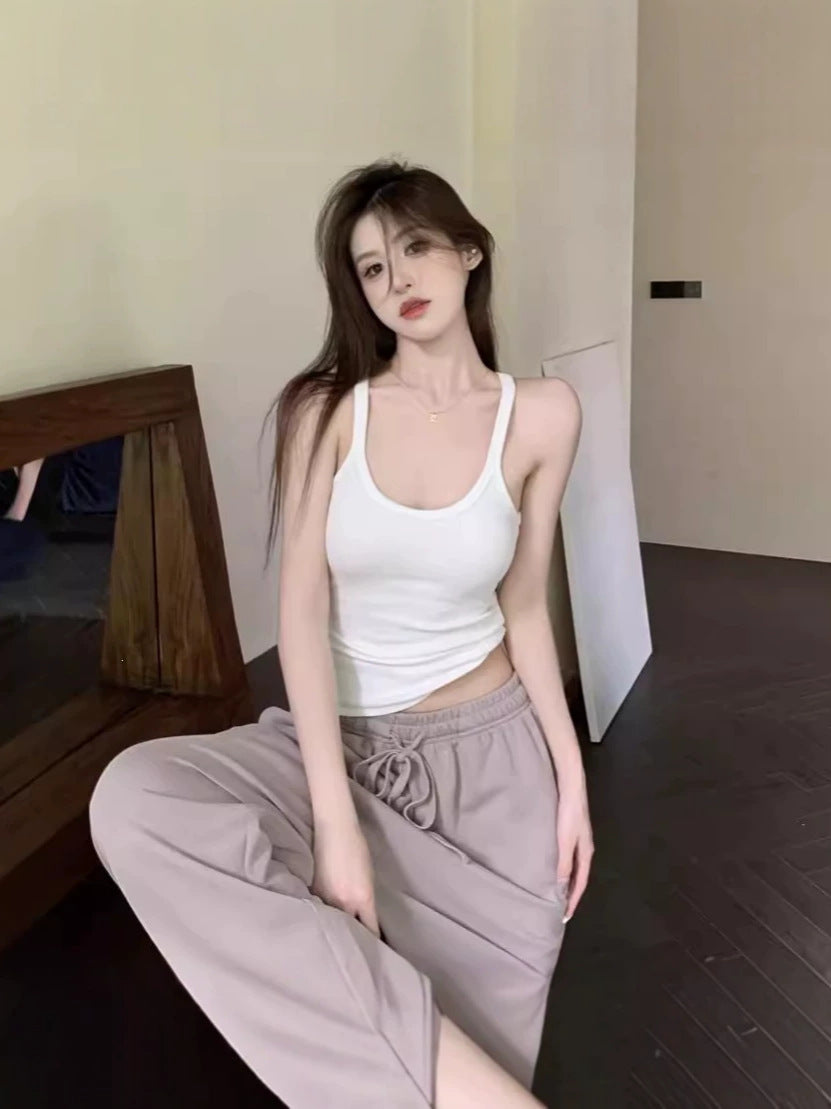 Sexy Thin Belt Vest High Bullet Slim Slimmed Hottie Sling Base Net Desire Thread Inside The Top