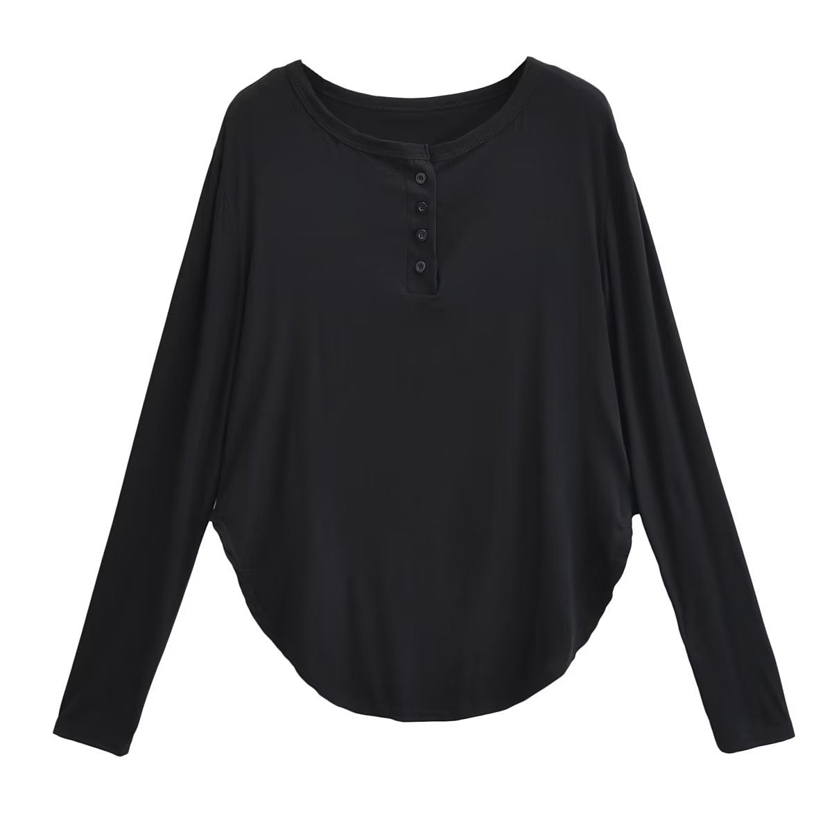 Hottie Autumn Pure Lust Wind Thin Languid Loose Curved Hem Sunscreen T-Shirt