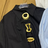 2026 Heavy Industry Fashion Collar Loose Personality Button Simple Women's Long-Sleeved Shirt Shirt