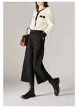 Specialty Quality Warm Eight-Point Broad Leg Pants 2026 Winter New Fashion Plus Thick Hairy Slacks Women's Pants