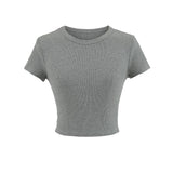 Basic Shoulder-Closing Short-Sleeved T-Shirt Women 2025 Summer Round Collar Solid Color T-Shirt Inside The Bottom Shirt Top