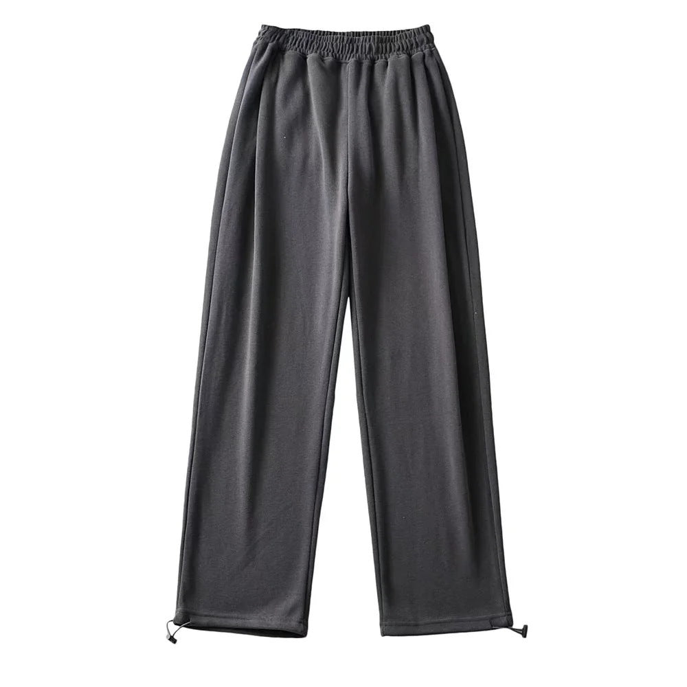 12 Color Loose Casual Foot Pants Women's Trousers Chic Dredging Sweatpants Straight Draw Rope Broad Leg Trousers Drag Floor Pants