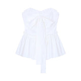 Butterfly Strapping Beauty Back Bra Vest Woman Summer Sweet Sleeveless Wear Thin White Top