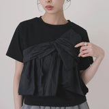 Real Shooting A Large Number Of Summer Fake Two Splicing Small Short Cotton Tops Personality Breathable Cotton Top