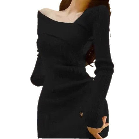2025 Autumn And Winter New Dress Dress With The Hips Hottie Inside The French Short Skirt Female Mother Dress