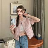 Temperament Short Fragrant Coat Woman 2026 Summer New Coarse Flowers Á÷ Su Hundred Loose Short-Sleeved Top Woman