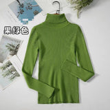 Spring And Autumn Blouse New Korean Version Of The Slime With High-Necked Long-Sleeved Bottom Shirt Thin Sweater Knitted Sweater Tide