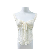French Sweet Hottie Sexy Lace Sling Vest Women Summer New Design Bow Repair Slim Top