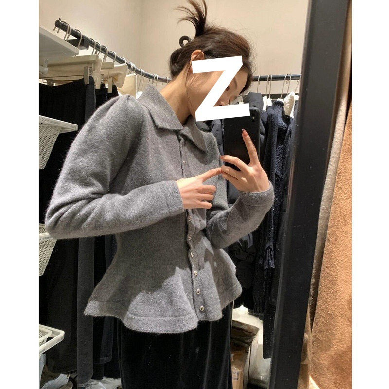 KANING Red Bright Silk Small Fragrant Wind Waist Sweater 2026 Spring New Lazy French Knitted Open Shirt