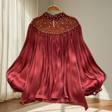 Korean Version Of The Design Of The Beautiful Flowers Fashion Tidlys Gentle Sweet Long-Sleeved Top Woman