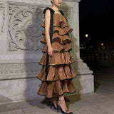 Fashion Thin Temperament Dress Thousands Of Gold Famous Wind Strapped Sling Heavy Industry Lotus Leaf Side Dress