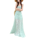 Summer French Net Yarn Sexy Babes Sling Dress Women's Holiday Wind Big Swing Dress