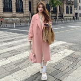High-Grade Black Hair, The Coat Woman 2025 Autumn And Winter New Korean Version Of Loose Long Hepburn Style Temperament Coat Woman