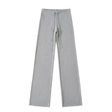 Summer New Yoga Elastic High-Waisted Loose-Rloose Straight Trousers Languid Languid Casual Drag Trousers