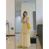 French Fake Two Small Scented Style Dress Women 2025 Summer New Light Luxury High Sense Gentle Style Temperament Long Dress