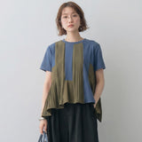 A Large Number Of Products Light Retro Chiffon Splicing Coat Women 2026 Summer New Set Of Short-Sleeved Shirt
