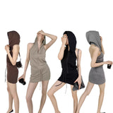 Wasteland Hottie Casual Set Women 2026 New Rolled Backless Clothed Sleeveless Blouse + Half-Croat