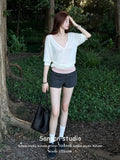 Middle-Sleeved T-Shirt Women's Two-Piece Summer Striped Sling Vest With Short-Sleeved Top